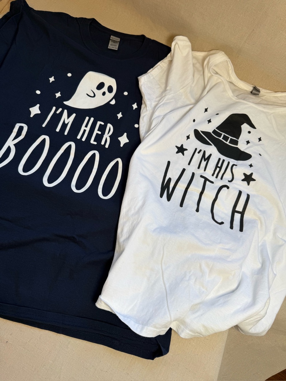 Halloween Couples Shirts Matching Boo Witch Tees Men's XXL Women's 2X Date Night